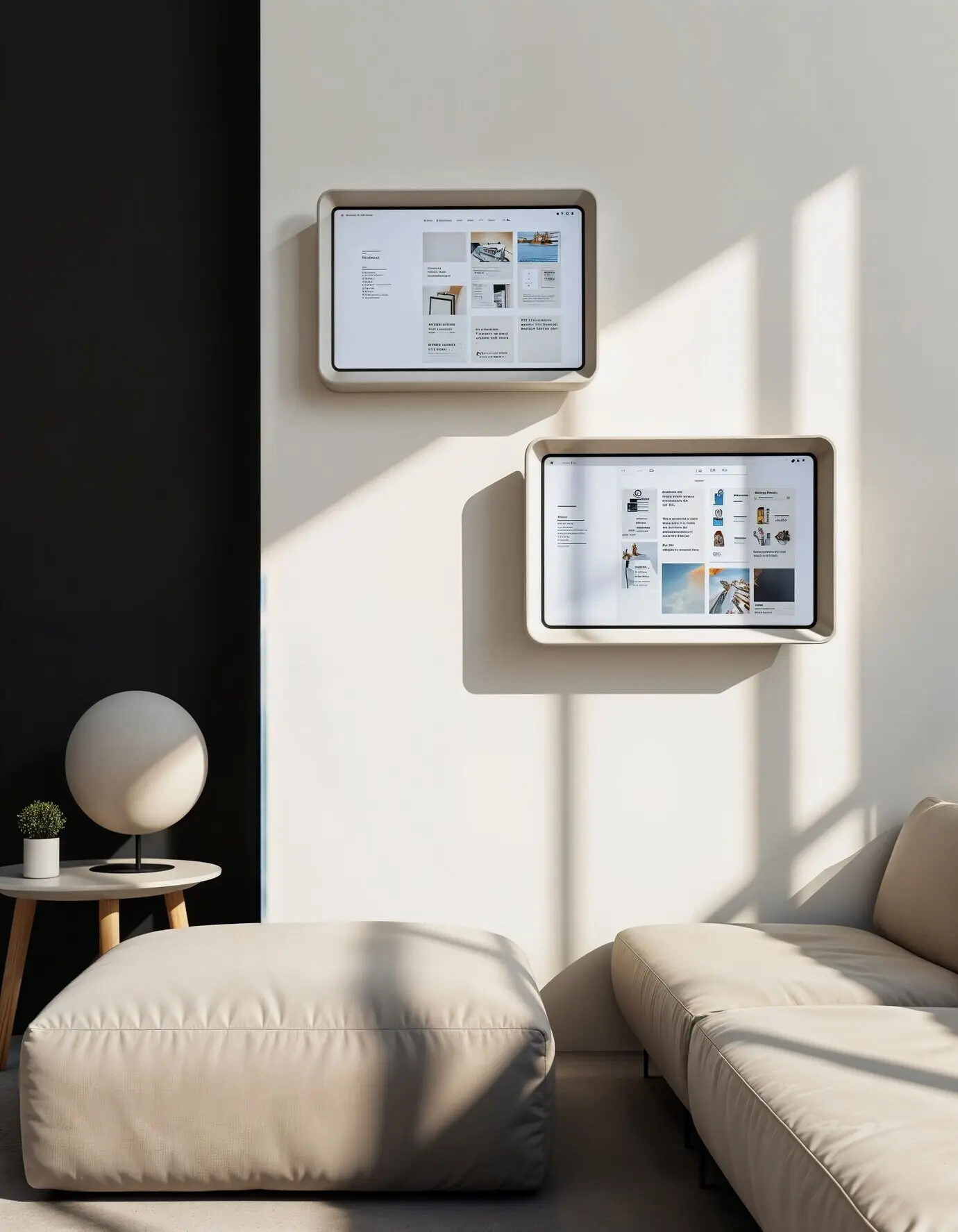 Bildschirm eines Geräts im minimalistischen Stil